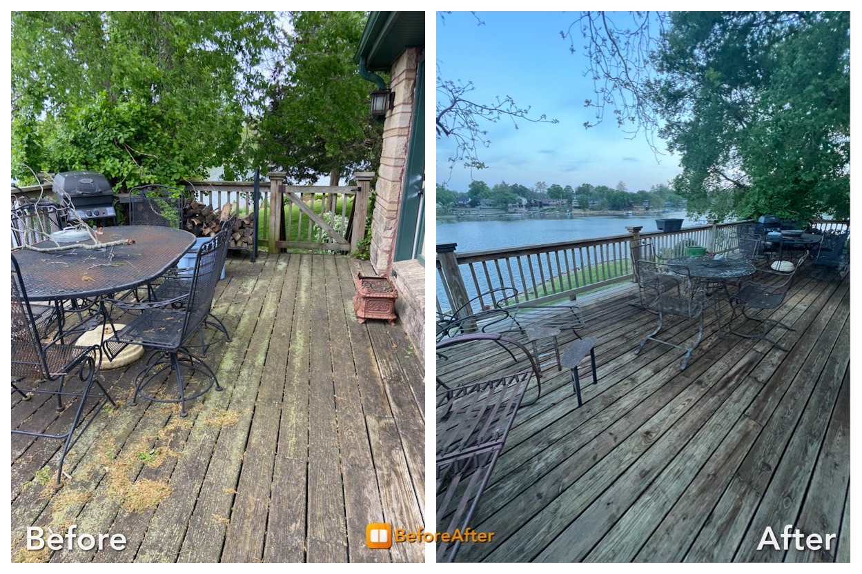 Deck pressure washing in Lake Waukomis