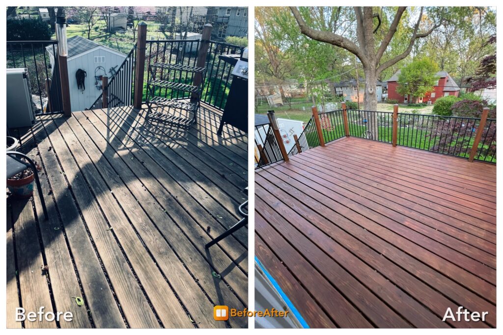 Deck staining services in woodstock overland park