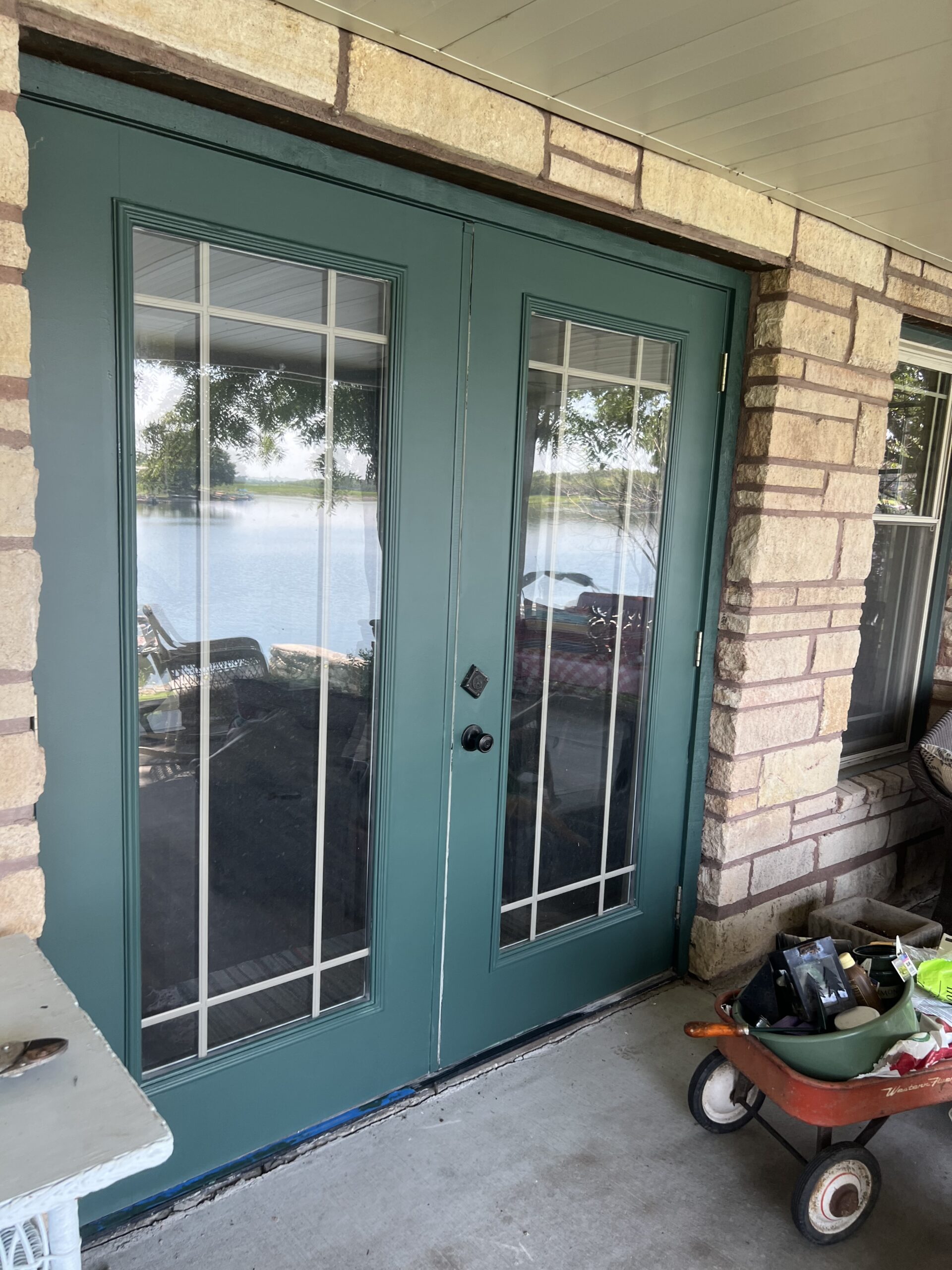 Exterior Door Repair and Painting in Lake Waukomis